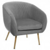 Fauteuil en velours "Solaro" - Gris -75 x 70 x 78 cm