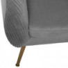 Fauteuil en velours "Solaro" - Gris -75 x 70 x 78 cm