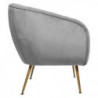 Fauteuil en velours "Solaro" - Gris -75 x 70 x 78 cm