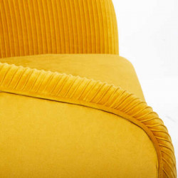 Fauteuil en velours "Solaro" - Jaune - 75 x 70 x 78 cm