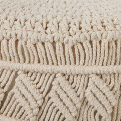 Tabouret en macramé - 41 x 39,5 x 42 cm - Beige