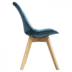 Chaise patchwork - 48,5 x 55 x 81,5 cm - Bleu canard