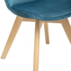 Chaise patchwork - 48,5 x 55 x 81,5 cm - Bleu canard