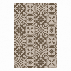 Tapis de jardin carreaux de ciment - 182 x 122 x 0,4 cm - Marron