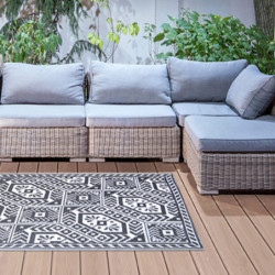 Tapis de jardin rectangulaire diamant - 182 x 122 x 0,4 cm - Noir