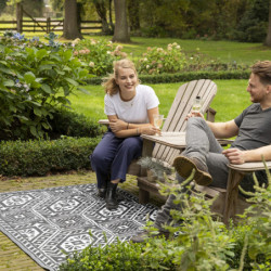 Tapis de jardin rectangulaire diamant - 182 x 122 x 0,4 cm - Noir