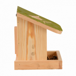 Silo mangeoire oiseaux pochoir - L 16,8 x l 14,8 x H 20,2 cm - Beige