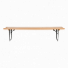 Banc en fer et bois - L 25 x l 220 x H 45,5 cm - Beige