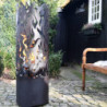 Brasero cylindre - Flammes  - D 39 x 118 cm - Noir