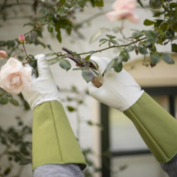 Gants de jardin en cuir résistant aux ronces et épines - Taille L