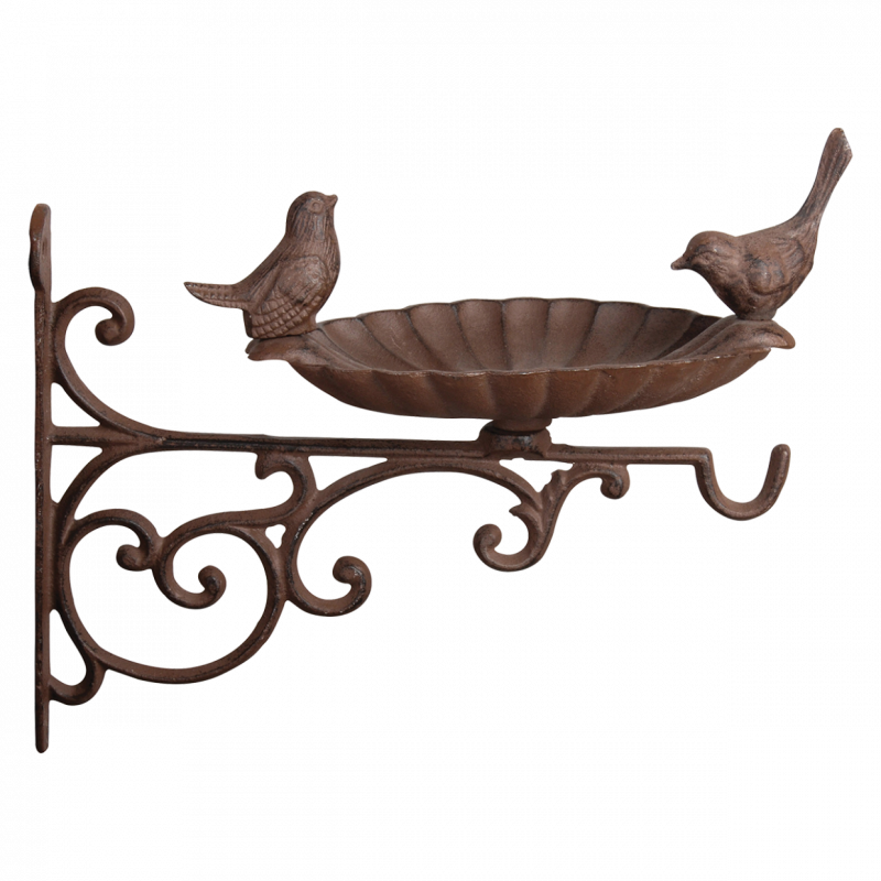 Plateau mural pour graines oiseaux - L28.1 x H 23.6cm - Fonte