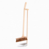 Set de nettoyage balai et pelle à long manche - L 25,5 x H 90,5 cm - Bois de hêtre, acier