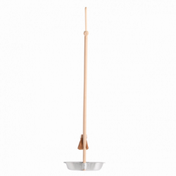 Set de nettoyage balai et pelle à long manche - L 25,5 x H 90,5 cm - Bois de hêtre, acier