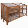 Mini-serre pliable en bois - 118,5 x 60 x H 80 cm - Bois d'eucalytus, acier inoxydable, verre