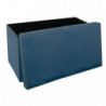 Banc en velours - Tess - L 76 x P 38 x H 38 cm - Bleu