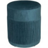 Pouf en velours - Nofy - D 31 x H 38 cm - Bleu