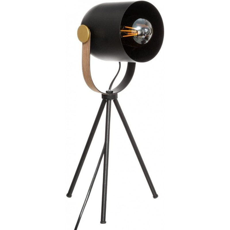 Lampe trépied en métal - H 45 cm - Noir