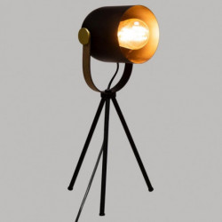 Lampe trépied en métal - H 45 cm - Noir