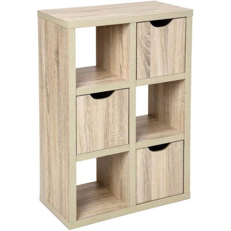 Etagère 6 cases - 60 x 29,5 x 95 cm - Beige