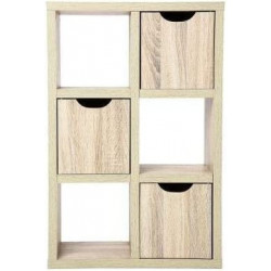 Etagère 6 cases - 60 x 29,5 x 95 cm - Beige