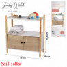 Meuble de rangement JUDY WILD DREAM - 2 portes et un étagère - 70 x 30 x H 7.6cm - Blanc et bois naturel