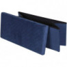 Banc de rangement pliable en velours - 76 x 38 x H 38 - Bleu