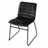 Chaise BROOKLYN en velours - 55 x 45 x H 47/78cm - Noir