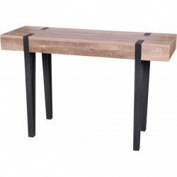 Console BRAMS - Bois, métal - Plateau effet bois - 120 X 40 X H 76 cm