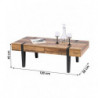 Table basse BRAM 2 tiroirs - Bois, noir mat - Métal et bois - 120 x 55 x H 40cm