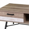 Table basse BROOKLYN 1 tiroir - Bois, noir mat - Métal et bois - 110 x 60 x H 49 cm