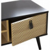 Meuble TV CHELSEA avec motifs - Bois clair et noir - 120 x 40 x H 40 cm