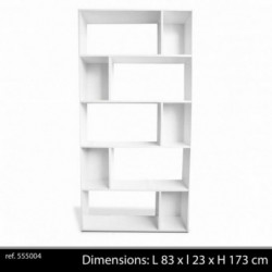 Etagère EVORA 10 casiers - Blanc - Bois MDF - 173 x 83 x H 173 cm