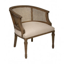 Fauteuil en Cannage en Bois de Bouleau - Beige - L 64 x P 65 x H 69,5 cm