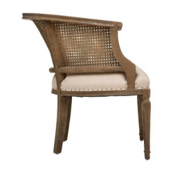 Fauteuil en Cannage en Bois de Bouleau - Beige - L 64 x P 65 x H 69,5 cm