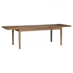 Table à manger extensible en bois massif d'acacia - Marron - L 180 x P 90 x H 76 cm