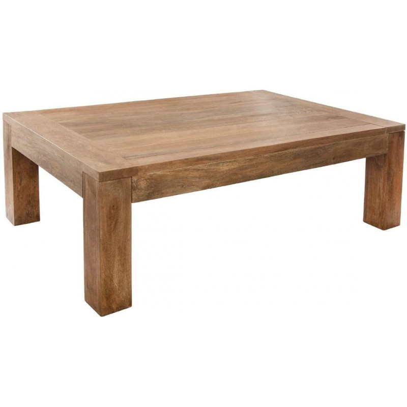 Table basse Ajman en bois massif de manguier - Marron - L 130 x P 80 x H 40 cm