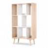 Bibliothèque 8 niches Sofie - Beige et blanc - H 146 x l 80 x P 40cm