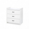 Commode Amelia 3 tiroirs - Blanc - 84 x 87 x 46