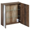 Cabinet en bois avec miroir Rosario Oak - Marron - H 65 x L 60 x P 17 cm