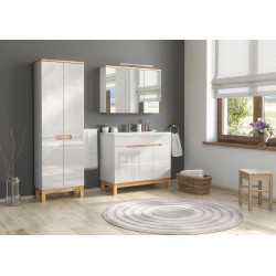 Cabinet miroir de salle de bain - H 69 x l 100 x P 20 cm - Cintra White