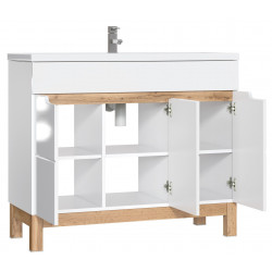 Meuble sous vasque - H 84 x l 100 x P 46 cm - Cintra White