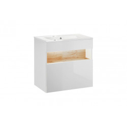 Meuble sous vasque mural - H 68 x l 60 x P 46 cm - Caraïbe White