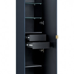 Armoire murale en bois Rosario Deep blue - Bleu indigo - H 160 x L 35 x P 33 cm.