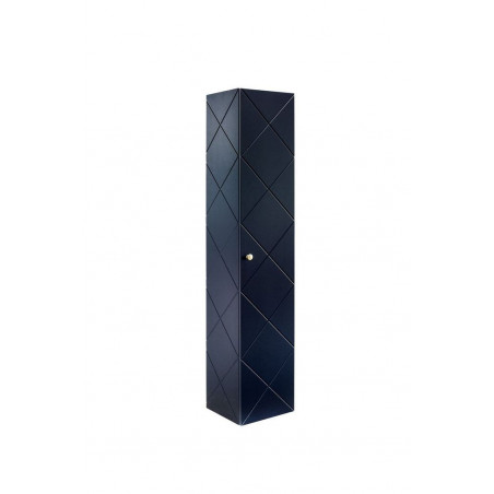 Armoire de rangement de salle de bain en bois - Bleu - H 170 x L 35 x P 33 cm - Aurore Blue