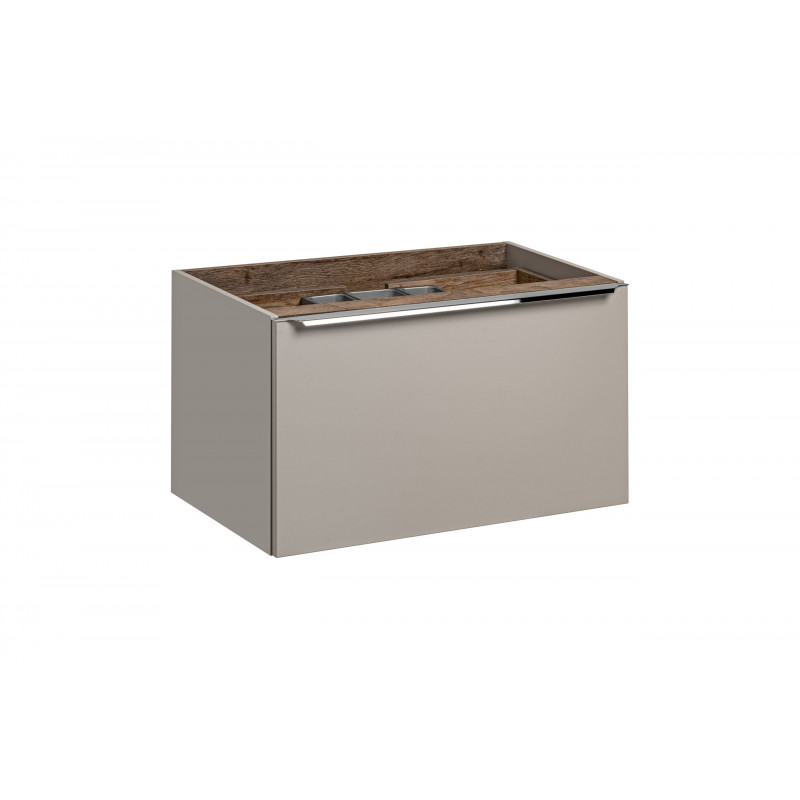 Meuble sous vasque en bois - Taupe - H 46 x L 80 x P 45,6 cm - Rosario Taupe