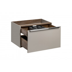 Meuble sous vasque en bois - Taupe - H 46 x L 80 x P 45,6 cm - Rosario Taupe