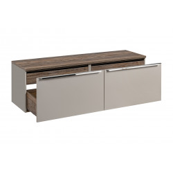 Meuble sous vasque en bois - Taupe - H 46 x L 80 x P 45,6 cm - Rosario Taupe