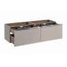 Meuble sous vasque en bois - Taupe - H 46 x L 80 x P 45,6 cm - Rosario Taupe