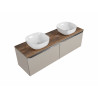 Meuble sous vasque en bois - Taupe - H 46 x L 80 x P 45,6 cm - Rosario Taupe