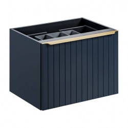 Meuble sous vasque en bois Rosario Deep blue - Bleu indigo - H 46 x L 60 x P 45,6 cm